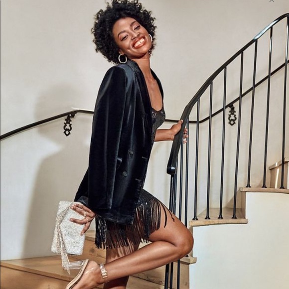 🆕 JustFab: Black Fringe Sequin Dress - Picture 4 of 5